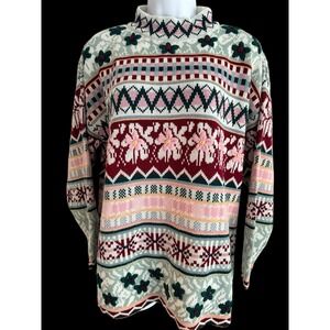 Vintage Middlebrook Park Women Sweater M Fair Isle Multicolor Knit Retro‎ Preppy